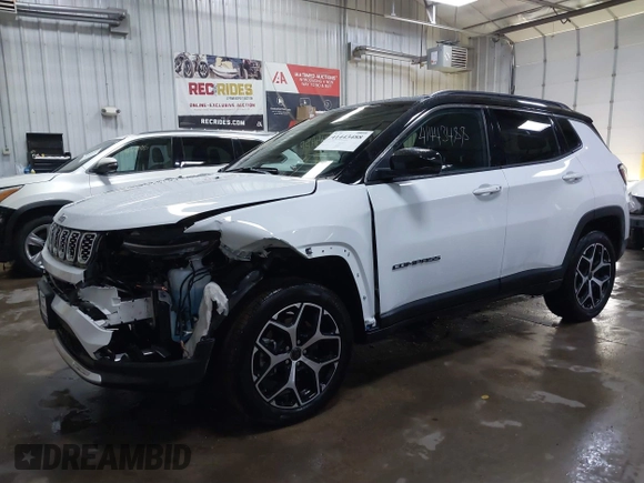 2025 Jeep Compass Limited with VIN 3C4NJDCN0ST517886, listed as a IAAI auction lot 41443488 with 3,467 mi miles and . Bid and sale history available at DreamBid. Image 2.