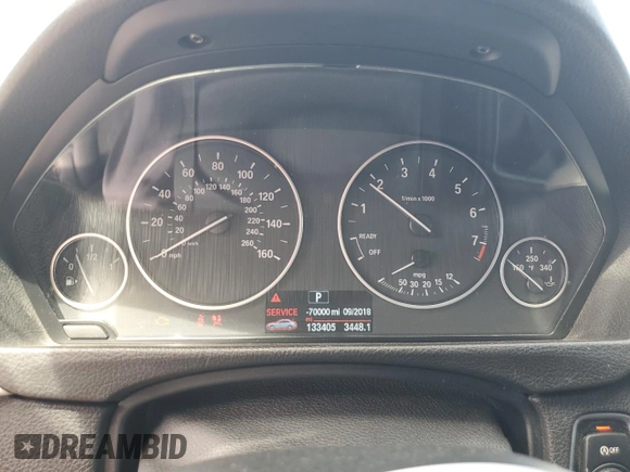 2015 BMW 3 Series 320i with VIN WBA3B1G59FNT01695, listed as a Copart auction lot 50655635 with 133,405 mi miles and Salvage Title. Bid and sale history available at carsss.com. Image 9.