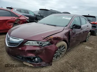 2015 Acura TLX V6 Advance with VIN 19UUB2F70FA019891, listed as a Copart auction lot 43651425 with 91,086 mi miles and Salvage Title. Bid and sale history available at carsss.com. Image 1.
