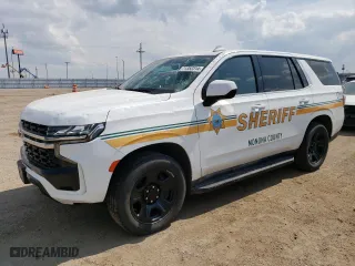 2021 Chevrolet Tahoe Commercial with VIN 1GNSKLED2MR311843, listed as a Copart auction lot 71352314 with 45,333 mi miles and Salvage Title. Bid and sale history available at carsss.com. Image 1.