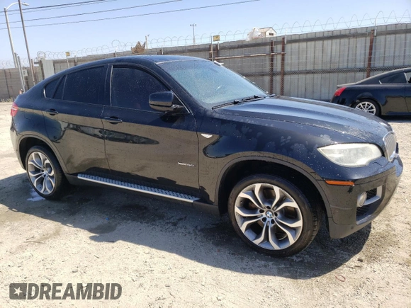 2013 BMW X6 xDrive50i with VIN 5UXFG8C53DL591326, listed as a Copart auction lot 67982234 with 100,041 mi miles and Salvage Title. Bid and sale history available at carsss.com. Image 4.