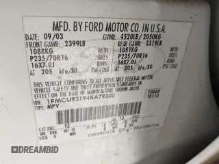 2004 Ford Escape XLT с VIN 1FMCU93194KA79300, выставлен на аукционе IAAI как лот 42445143 с пробегом 200 384 миль миль и . История ставок и продаж доступна на DreamBid. Изображение 9.