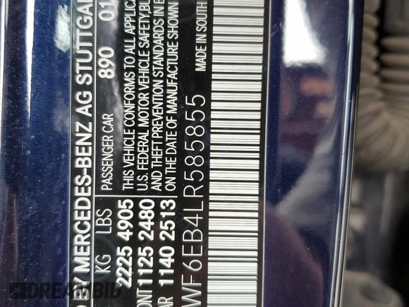 2020 Mercedes-Benz C 43 AMG z VIN W1KWF6EB4LR585855, wystawiony jako Copart lot #54072045 z przebiegiem 46 916 mil mil oraz Szkoda całkowita • Salvage title. Historia ofert i sprzedaży dostępna na DreamBid. Obrazek 13.