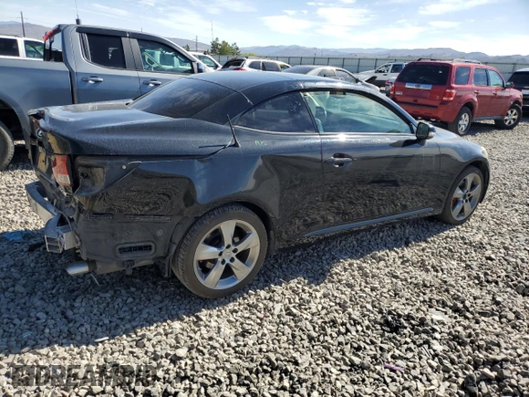 2010 Lexus IS 250 C with VIN JTHFF2C20A2510581, listed as a Copart auction lot 57653575 with 117,665 mi miles and Salvage title. Bid and sale history available at DreamBid. Image 3.