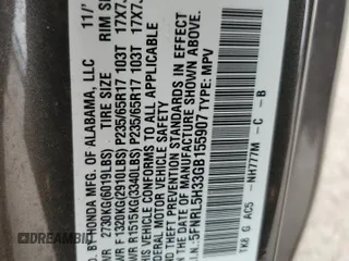 2016 Honda Odyssey SE with VIN 5FNRL5H33GB155907, listed as a Copart auction lot 53919625 with 119,198 mi miles and Salvage Title. Bid and sale history available at DreamBid. Image 13.
