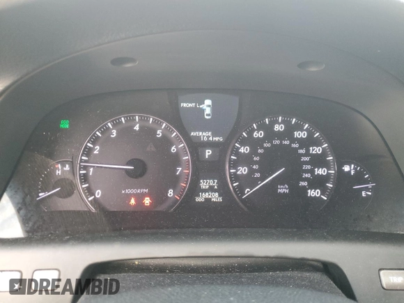 2011 Lexus LS 460 with VIN JTHCL5EF7B5011810, listed as a Copart auction lot 58151824 with 168,208 mi miles and Salvage title. Bid and sale history available at DreamBid. Image 9.