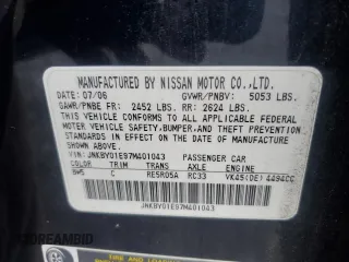 2007 Infiniti M45 Sdn with VIN JNKBY01E97M401043, listed as a Copart auction lot 68422994 with 233,439 mi miles and Salvage Title. Bid and sale history available at carsss.com. Image 12.