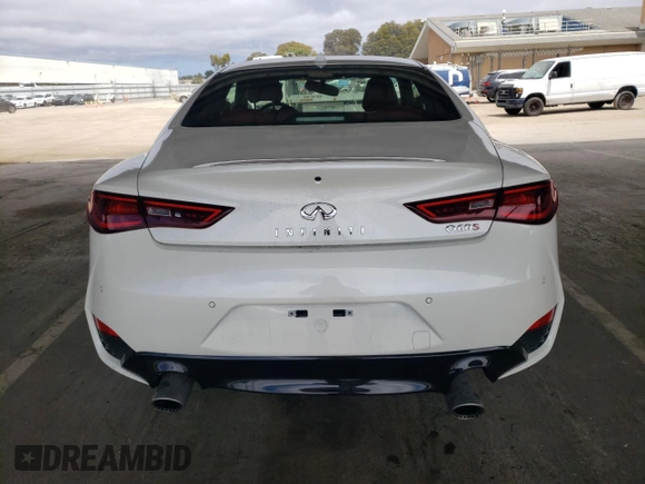 2021 Infiniti Q60 Red Sport 400 with VIN JN1FV7LK3MM530224, listed as a Copart auction lot 55362205 with 17,245 mi miles and Salvage title. Bid and sale history available at DreamBid. Image 6.