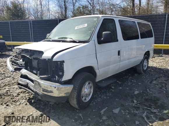 2014 Ford Econoline Passenger XL z VIN 1FBNE3BL3EDA08209, wystawiony jako Copart lot #46532505 z przebiegiem 136 444 mil mil oraz Szkody całkowita. Historia ofert i sprzedaży dostępna na DreamBid. Obrazek 1.