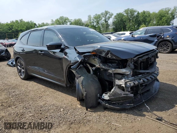 2024 Acura MDX w/A-Spec Package with VIN 5J8YE1H08RL001232, listed as a Copart auction lot 60906385 with 61,898 mi miles and Salvage title. Bid and sale history available at DreamBid. Image 4.