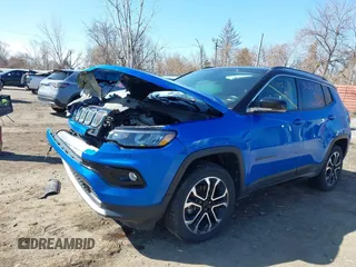 2022 Jeep Compass Limited with VIN 3C4NJDCB7NT185777, listed as a IAAI auction lot 41952891 with 28,820 mi miles and . Bid and sale history available at DreamBid. Image 2.