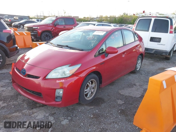 2010 Toyota Prius II with VIN JTDKN3DU4A0222759, listed as a IAAI auction lot 42036707 with 248,930 mi miles. Bid and sale history available at carsss.com. Image 2.