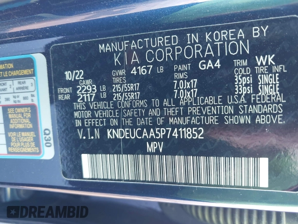 2023 Kia Seltos S with VIN KNDEUCAA5P7411852, listed as a IAAI auction lot 41921368 with 11,165 mi miles. Bid and sale history available at carsss.com. Image 9.