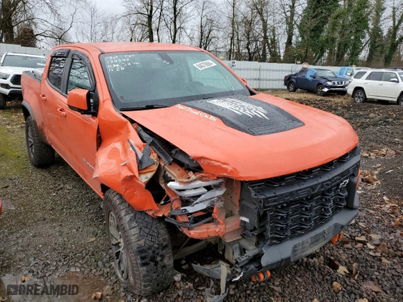 2021 Chevrolet Colorado 4WD ZR2 with VIN 1GCGTEEN5M1142481, listed as a Copart auction lot 84079064 with 80,884 mi miles and Salvage Title. Bid and sale history available at carsss.com. Image 4.