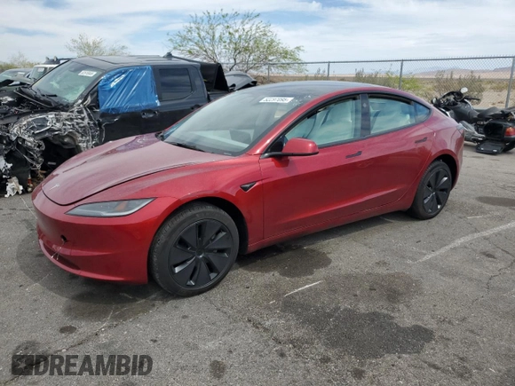 2025 Tesla Model 3 Long Range с VIN 5YJ3E1EA6SF908026, выставлен на аукционе Copart как лот 52297095 с пробегом 3 635 миль миль и Списание • Salvage title. История ставок и продаж доступна на DreamBid. Изображение 1.