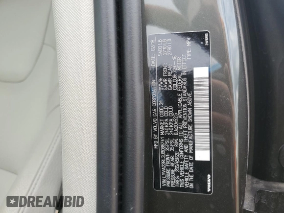 2018 Volvo XC60 Inscription with VIN LYVA22RL3JB086741, listed as a Copart auction lot 60791095 with 66,137 mi miles and Salvage title. Bid and sale history available at DreamBid. Image 14.