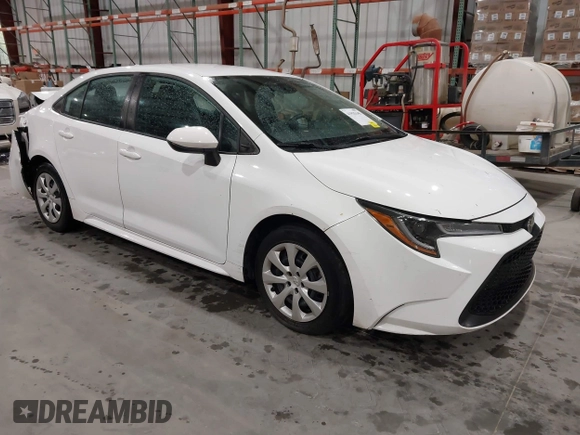 2020 Toyota Corolla LE with VIN 5YFEPRAE3LP047159, listed as a IAAI auction lot 41925345 with 57,505 mi miles. Bid and sale history available at carsss.com. Image 1.