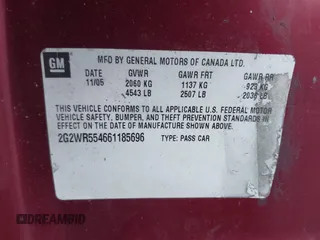 2006 Pontiac Grand Prix GT z VIN 2G2WR554661185696, wystawiony jako IAAI lot #41558432 z przebiegiem 179 232 mil mil oraz . Historia ofert i sprzedaży dostępna na DreamBid. Obrazek 9.