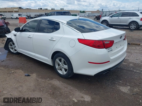 2015 Kia Optima LX with VIN KNAGM4A74F5653459, listed as a IAAI auction lot 42443188 with 109,129 mi miles and . Bid and sale history available at DreamBid. Image 3.