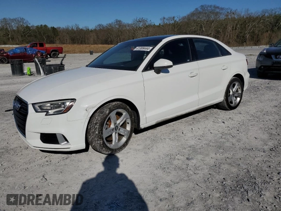 2017 Audi A3 Sedan Premium with VIN WAUAUGFFXH1037802, listed as a Copart auction lot 41999444 with 123,668 mi miles. Bid and sale history available at carsss.com. Image 1.