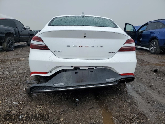 2023 Genesis G70 2.0T with VIN KMTG34TA9PU123771, listed as a Copart auction lot 54739855 with 43,171 mi miles and Salvage title. Bid and sale history available at DreamBid. Image 6.
