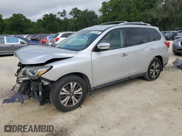 2017 Nissan Pathfinder SV z VIN 5N1DR2MN2HC639897, wystawiony jako Copart lot #52294365 z przebiegiem 168 435 mil mil oraz Szkoda całkowita • Salvage title. Historia ofert i sprzedaży dostępna na DreamBid. Obrazek 1.
