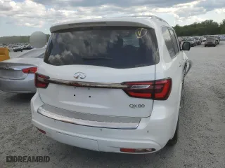 2021 Infiniti QX80 LUXE with VIN JN8AZ2AF6M9721468, listed as a Copart auction lot 56313704 with 23,748 mi miles and Salvage Title. Bid and sale history available at carsss.com. Image 6.