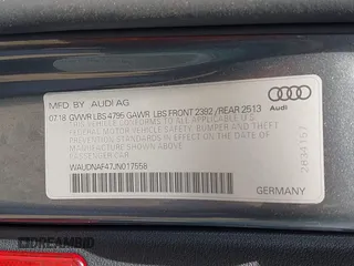 2018 Audi A4 Premium z VIN WAUDNAF47JN017558, wystawiony jako IAAI lot #42233399 z przebiegiem 107 982 mil mil oraz . Historia ofert i sprzedaży dostępna na DreamBid. Obrazek 9.