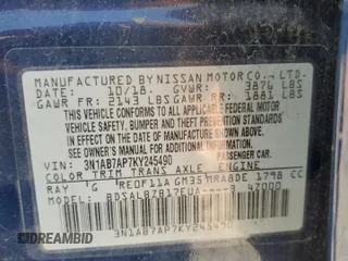 2019 Nissan Sentra S with VIN 3N1AB7AP7KY245490, listed as a Copart auction lot 54504135 with 57,271 mi miles and Clean Title. Bid and sale history available at DreamBid. Image 12.