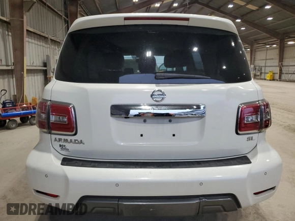 2019 Nissan Armada SL z VIN JN8AY2ND7KX008129, wystawiony jako Copart lot #57850435 z przebiegiem Nie podano mil oraz Szkoda całkowita • Salvage title. Historia ofert i sprzedaży dostępna na DreamBid. Obrazek 6.