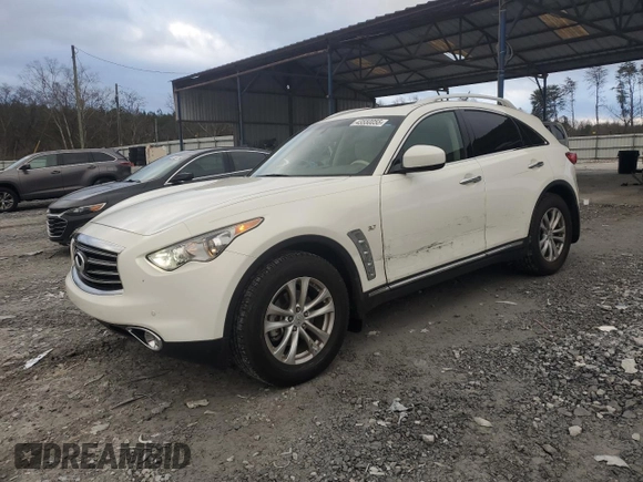 2016 Infiniti QX70 z VIN JN8CS1MU7GM670825, wystawiony jako Copart lot #43550055 z przebiegiem 61 773 mil mil oraz Szkoda całkowita • Salvage title. Historia ofert i sprzedaży dostępna na DreamBid. Obrazek 1.
