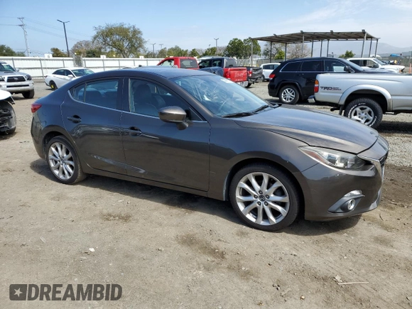2015 Mazda 3 S Touring with VIN JM1BM1V3XF1219587, listed as a Copart auction lot 49491275 with 87,880 mi miles and Salvage Title. Bid and sale history available at DreamBid. Image 4.