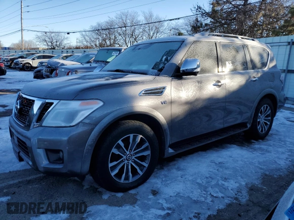 2020 Nissan Armada SV with VIN JN8AY2ND0LX017725, listed as a Copart auction lot 42261355 with 105,230 mi miles and Clean Title. Bid and sale history available at carsss.com. Image 1.
