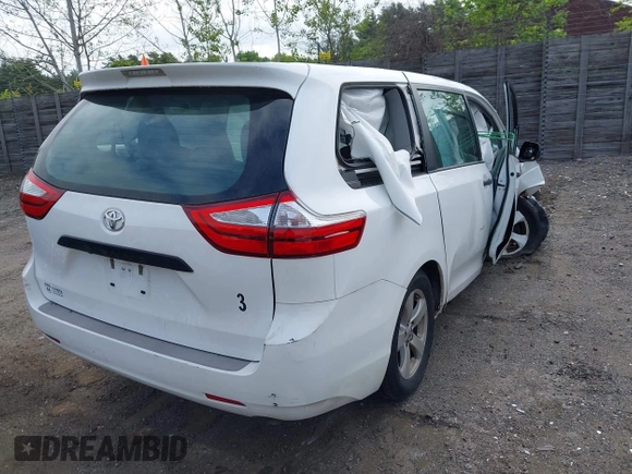 2017 Toyota Sienna L with VIN 5TDZZ3DC3HS793595, listed as a IAAI auction lot 42352780 with 153,161 mi miles and . Bid and sale history available at DreamBid. Image 4.