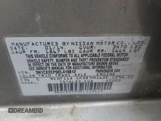 2014 Nissan Note S with VIN 3N1CE2CP0EL415612, listed as a Copart auction lot 56296785 with 90,331 mi miles and Salvage title. Bid and sale history available at DreamBid. Image 13.
