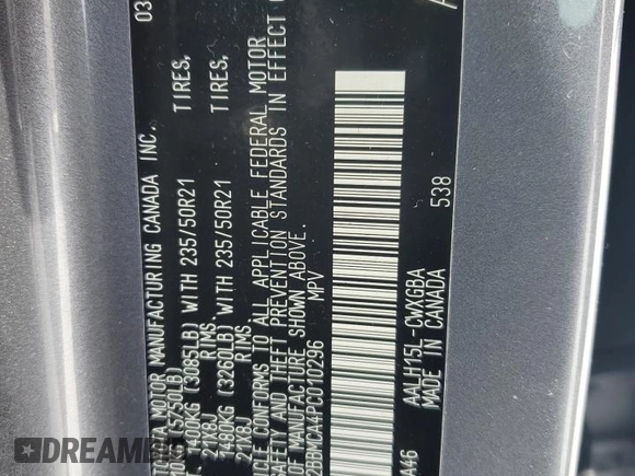 2023 Lexus RX 350h with VIN 2T2BBMCA4PC010296, listed as a Copart auction lot 46151765 with Not Provided miles and Salvage Title. Bid and sale history available at DreamBid. Image 14.