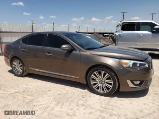 2014 Kia Cadenza Premium with VIN KNALN4D71E5151224, listed as a Copart auction lot 61832434 with 95,108 mi miles and Salvage Title. Bid and sale history available at carsss.com. Image 4.