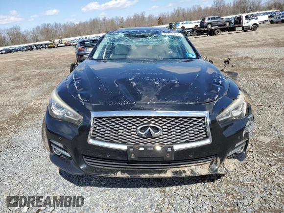 2015 Infiniti Q50 Premium with VIN JN1BV7AR4FM390914, listed as a Copart auction lot 50402405 with 142,605 mi miles and Salvage Title. Bid and sale history available at DreamBid. Image 5.
