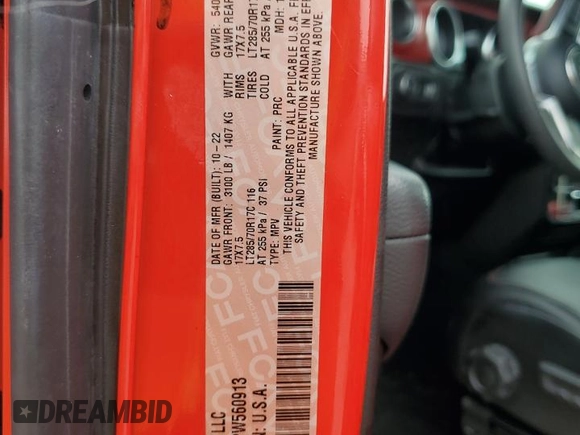 2023 Jeep Wrangler Rubicon с VIN 1C4HJXCG3PW560913, выставлен на аукционе Copart как лот 73080834 с пробегом 25 911 миль миль и Списание • Salvage title. История ставок и продаж доступна на DreamBid. Изображение 13.