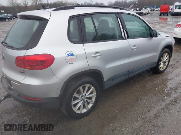 2017 Volkswagen Tiguan S with VIN WVGBV7AX4HK051172, listed as a IAAI auction lot 41843182 with 160,010 mi miles and . Bid and sale history available at DreamBid. Image 4.