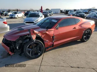 2020 Chevrolet Camaro 1SS with VIN 1G1FF1R7XL0128161, listed as a Copart auction lot 43722585 with 73,407 mi miles and Salvage Title. Bid and sale history available at carsss.com. Image 1.