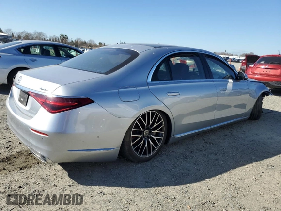 2021 Mercedes-Benz S 580 z VIN W1K6G7GB8MA037874, wystawiony jako Copart lot #43447245 z przebiegiem Nie podano mil oraz Szkoda całkowita • Salvage title. Historia ofert i sprzedaży dostępna na DreamBid. Obrazek 3.
