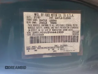 1997 Mercury Sable GS с VIN 1MELM50U2VA661353, выставлен на аукционе Copart как лот 62525245 с пробегом 43 591 миль миль и Чистый • Clean title. История ставок и продаж доступна на DreamBid. Изображение 12.