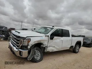 2023 GMC Sierra 2500HD SLE z VIN 1GT49MEY1PF143897, wystawiony jako Copart lot #59977874 z przebiegiem 25 181 mil mil oraz Szkoda całkowita • Salvage title. Historia ofert i sprzedaży dostępna na DreamBid. Obrazek 1.