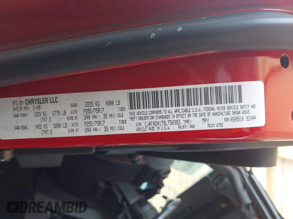 2009 Jeep Wrangler X with VIN 1J4FA24179L750393, listed as a IAAI auction lot 42005030 with 179,746 mi miles and . Bid and sale history available at DreamBid. Image 9.