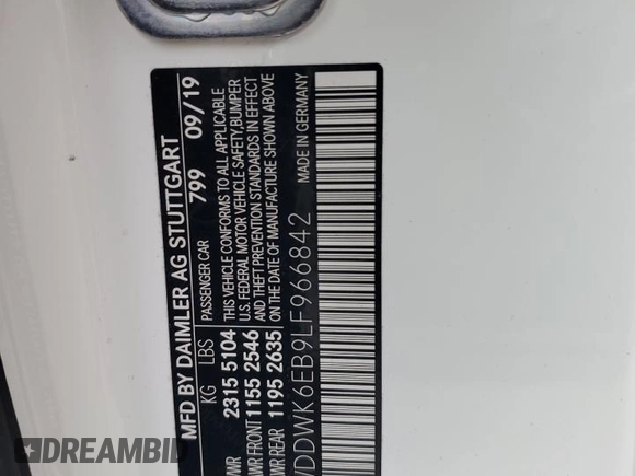 2020 Mercedes-Benz C 43 AMG with VIN WDDWK6EB9LF966842, listed as a Copart auction lot 75062484 with Not provided miles and Non repairable. Bid and sale history available at DreamBid. Image 13.