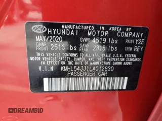 2020 Hyundai Sonata Hybrid Limited with VIN KMHL54JJ1LA012830, listed as a Copart auction lot 43730775 with 61,717 mi miles and Salvage Title. Bid and sale history available at carsss.com. Image 12.