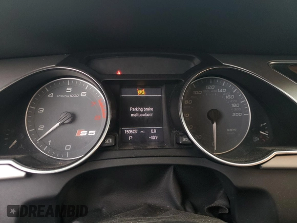 2011 Audi S5 Prestige with VIN WAUVVAFR4BA010575, listed as a Copart auction lot 84238664 with 150,523 mi miles and Salvage Title. Bid and sale history available at carsss.com. Image 9.
