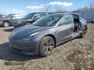 2022 Tesla Model 3 Long Range with VIN 5YJ3E1EB7NF257549, listed as a Copart auction lot 46980555 with 68,955 mi miles and Salvage Title. Bid and sale history available at DreamBid. Image 1.