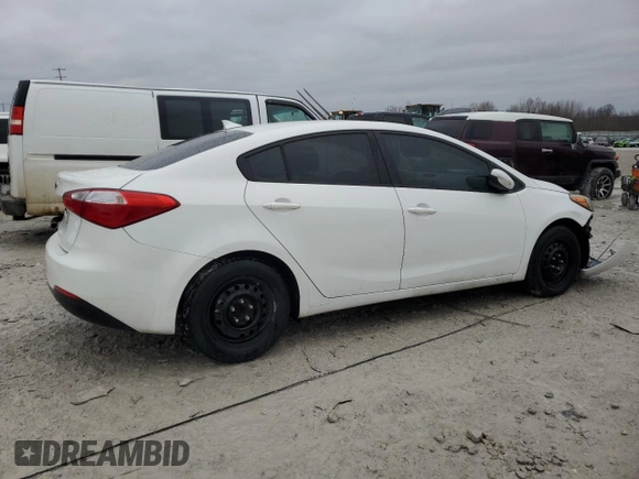 2016 Kia Forte LX with VIN KNAFK4A67G5595101, listed as a Copart auction lot 83314634 with 102,434 mi miles and Clean Title. Bid and sale history available at carsss.com. Image 3.